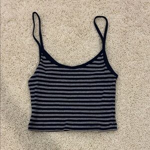 Brandy Melville Striped Navy and White Women's Top